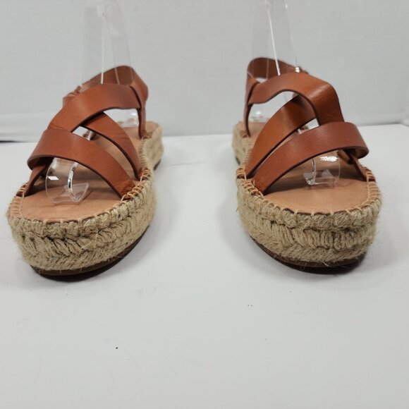 Madewell Malia Asymmetrical Espadrille women strappy Leather Sandals Size 8 - Picture 4 of 14